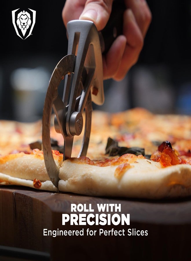 Dalstrong Orbit Razor Pizza Cutter Wheel - 2mm #304 Stainless, Tri-Spoke Rotary, G-10 Handle - For Homemade Pizza, Flatbread, Quesadillas, Pastry & Dough - Thumb Guard + Sheath Included - Image 5