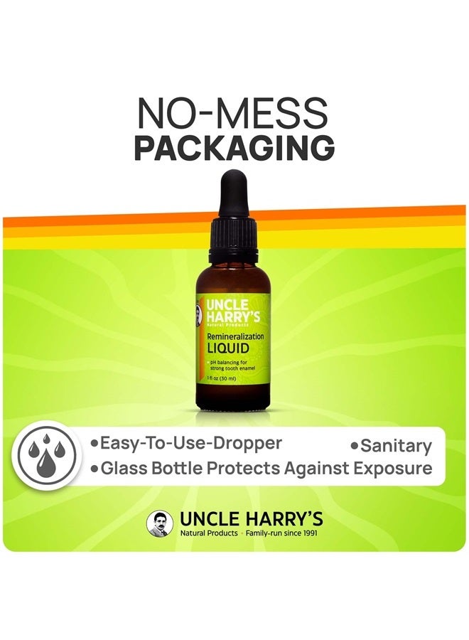 Uncle Harry's سائل إعادة التمعدن الطبيعي والخالي من الفلورايد لمينا الأسنان - ينعش النفس ويقوي الأسنان (1 أونصة زجاجية مع قطارة) - Image 5