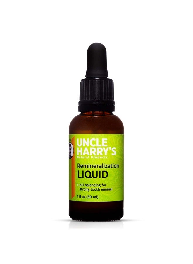 Uncle Harry's سائل إعادة التمعدن الطبيعي والخالي من الفلورايد لمينا الأسنان - ينعش النفس ويقوي الأسنان (1 أونصة زجاجية مع قطارة) - Image 1