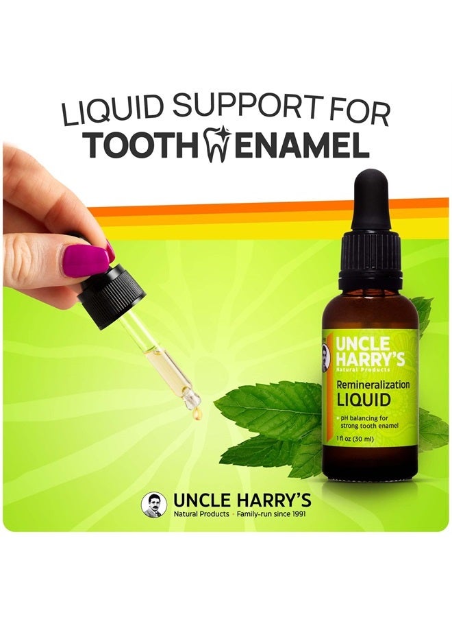 Uncle Harry's سائل إعادة التمعدن الطبيعي والخالي من الفلورايد لمينا الأسنان - ينعش النفس ويقوي الأسنان (1 أونصة زجاجية مع قطارة) - Image 2
