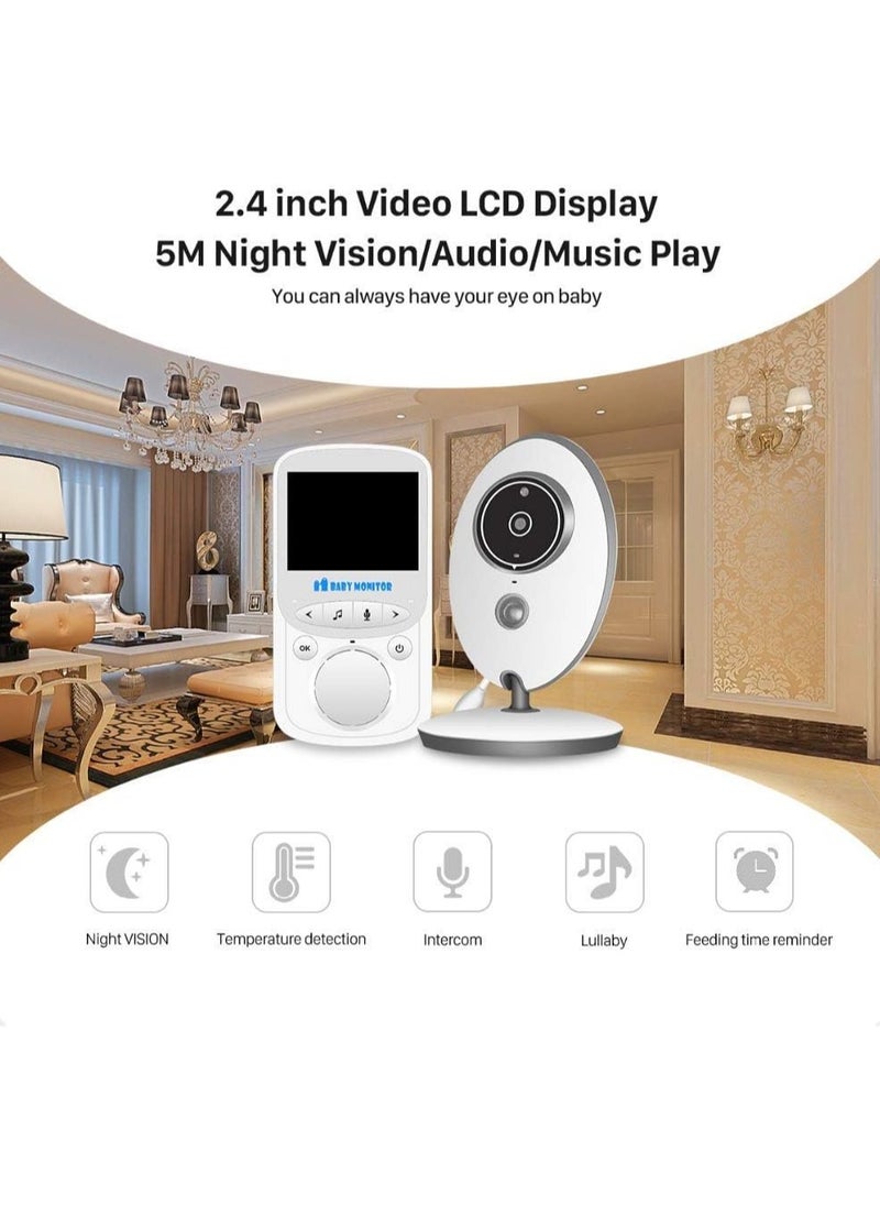 Gonice - 2.4 inch VB605 Baby Monitor with Two-Way Audio Smart Night Vision Baby Camera with Temperature Mointoring & Feeding Time Reminder - Image 1