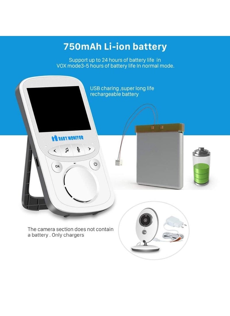 Gonice - 2.4 inch VB605 Baby Monitor with Two-Way Audio Smart Night Vision Baby Camera with Temperature Mointoring & Feeding Time Reminder - Image 1