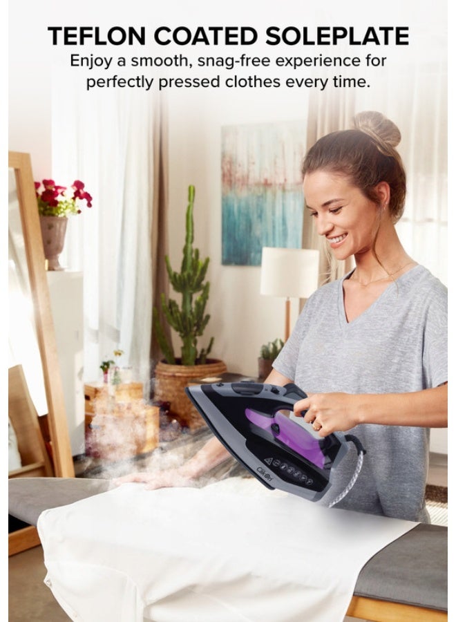 Clikon Steam Iron 2400W 2400 W CK4117 Grey/Silver/Purple - Image 4