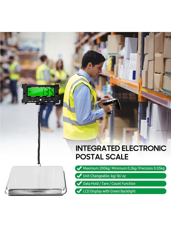 Postal Scale,Laundry Scale,with Durable Stainless Steel Large Platform 0.05kg Precision Integrated with LCD Backlight Display Shipping Scales with Auto off/Data Hold/Tare/Count - Image 2