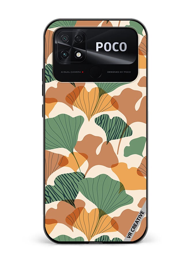 VR CREATIVE Protective Case Cover For Xiaomi Poco C40 Autumn Gingko Leaves Silhouettes Design Multicolour - Image 1