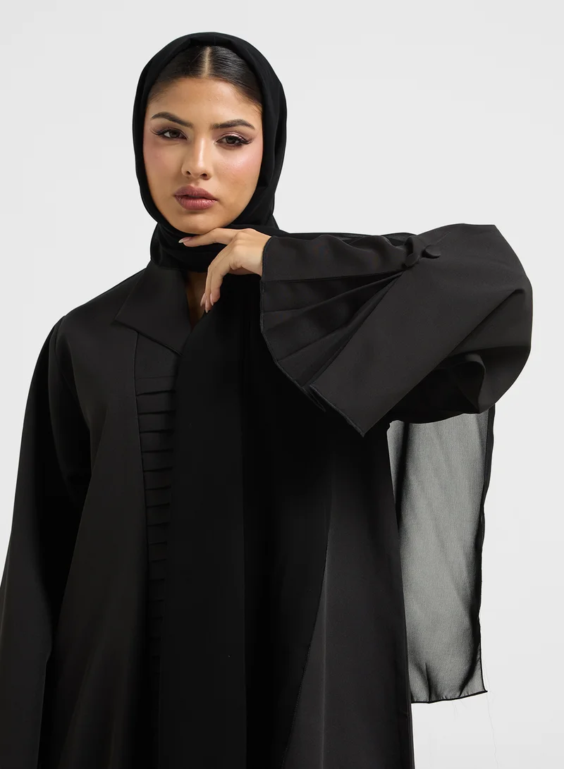 hayas closet V-Neck Pleated Abaya