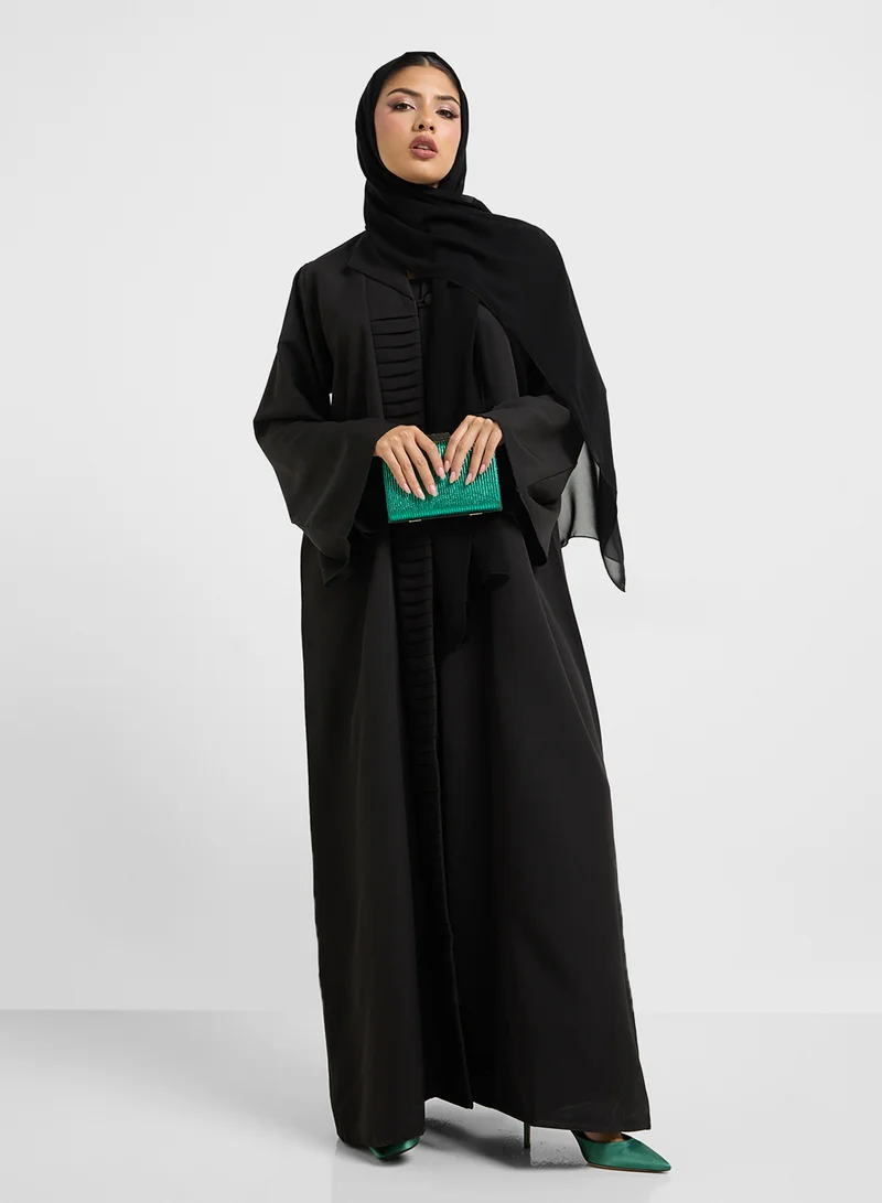 hayas closet V-Neck Pleated Abaya