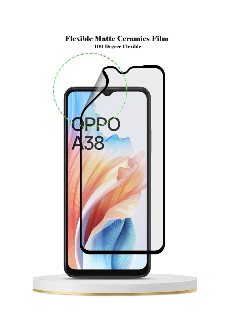 Techie فيلم واقي شاشة سيراميك غير لامع 9D لهاتف Oppo A38 – ملمس ناعم مضاد للبصمات خالٍ من الفقاعات - Image 4
