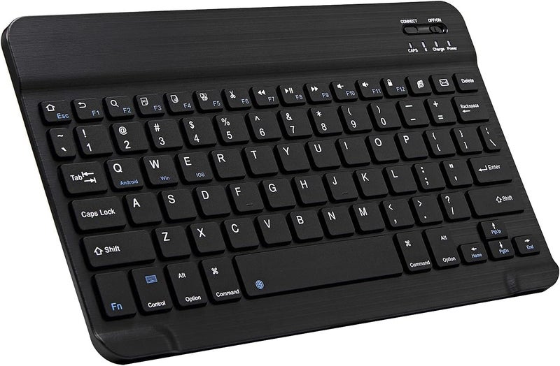 YOOJ ® 10-inch Ultra-Thin Bluetooth Keyboard, Portable Mini Wireless Keyboard, Rechargeable, Compatible with iPad Tablets, Smartphones, and All iOS/Windows/Android Devices (Black) - Image 1