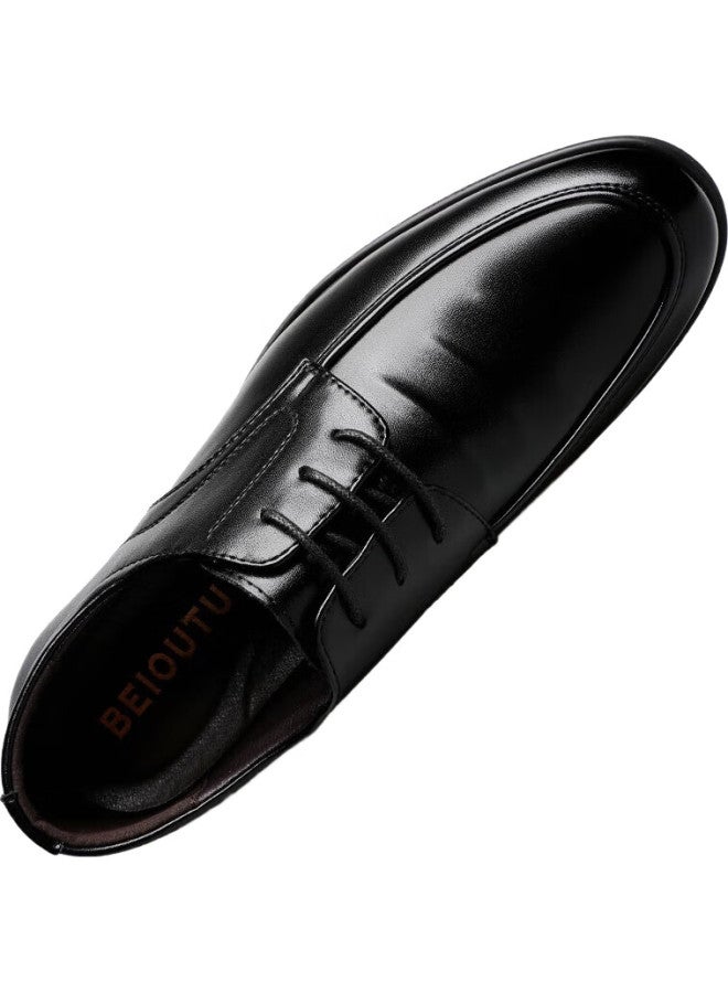BEIOUTU Men'S Classic Business Casual Shoes British Style Lace-Up Comfortable Men'S Shoes 9827 Black Size 43 - Image 1