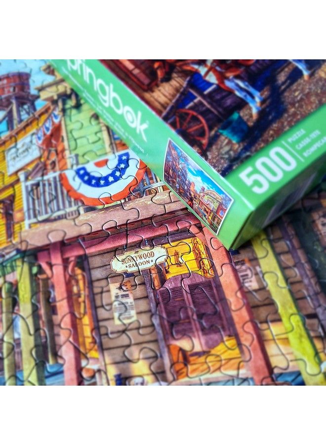 Springbok س 500 قطعة لغز صورة مدينة الغرب القديم مصنوعة في الولايات المتحدة - Image 4