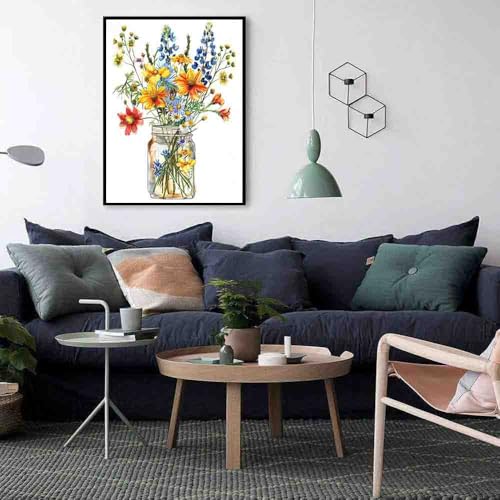 DYAIANGMU Stamping Cross Stitch Kit,Flower Cross Stitch Kit for Adult Beginners, Full Line DIY Cross Stitch Stitching Kit for Home Decor Cross Stitch Patterns 15.7x11.8 inches - Image 4