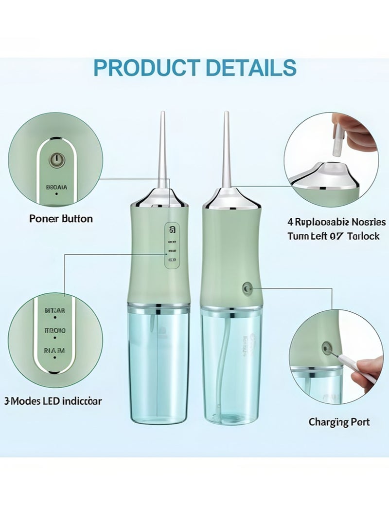 Leon Home Portable Cordless Water Flosser | 360° Rotating Rinse + 4 Nozzles IPX7 Waterproof USB Fast Charging Home and Travel Use - Image 4