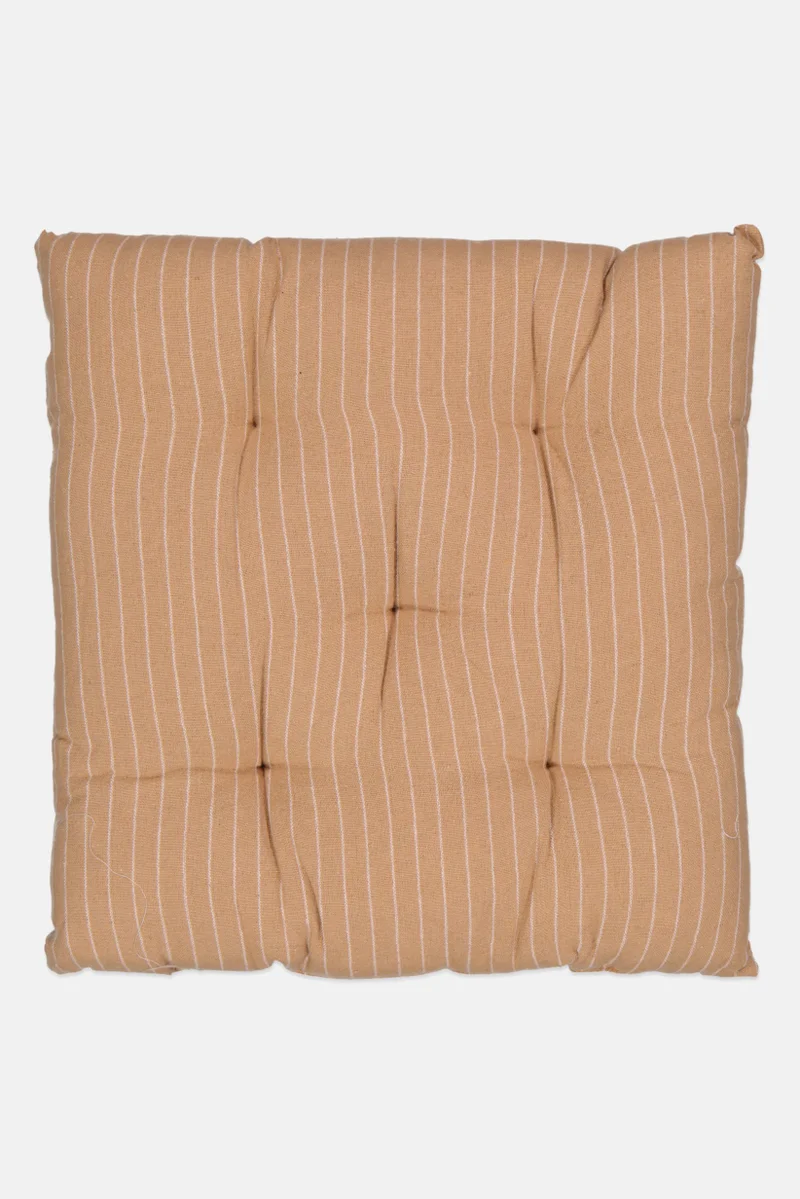 Muy Mucho Stripe Print Chair Cushion 40 X 40 cm, Beige