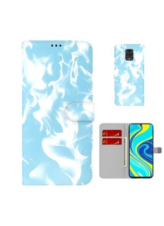 HuHa Case Cover For Xiaomi Redmi Note 9 Pro/Note 9S/Note 9 Pro Max Cloud Fog Pattern Horizontal Flip Leather Case with Holder & Card Slot & Wallet Sky Blue 