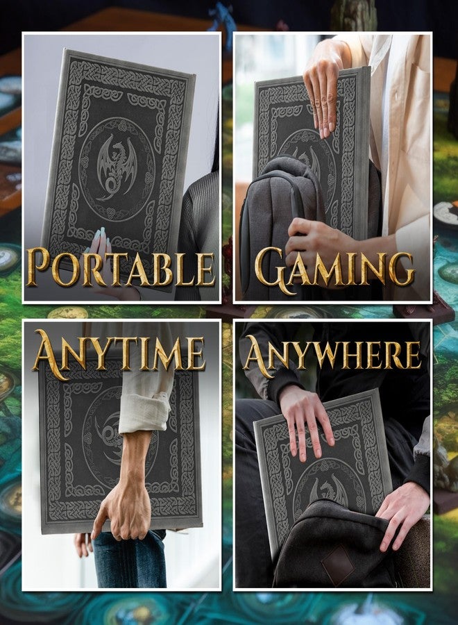 Soar Forge DM Screen for DND with 4 Wider Panels - Crystal Clear GM Pockets - Embossed Faux Leather Dungeon Master Screen with Celtic Knot & Dragon Design for D&D 5e & More - Image 5