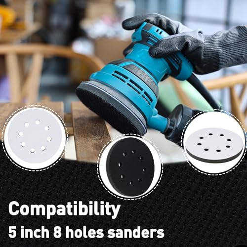 UPWOOD 5Inch 8 Holes Hook and Loop Soft Sponge Cushion Interface Buffer Pad Pack of 4 - Image 5