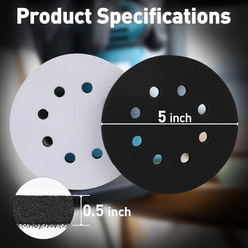 UPWOOD 5Inch 8 Holes Hook and Loop Soft Sponge Cushion Interface Buffer Pad Pack of 4 - Image 3