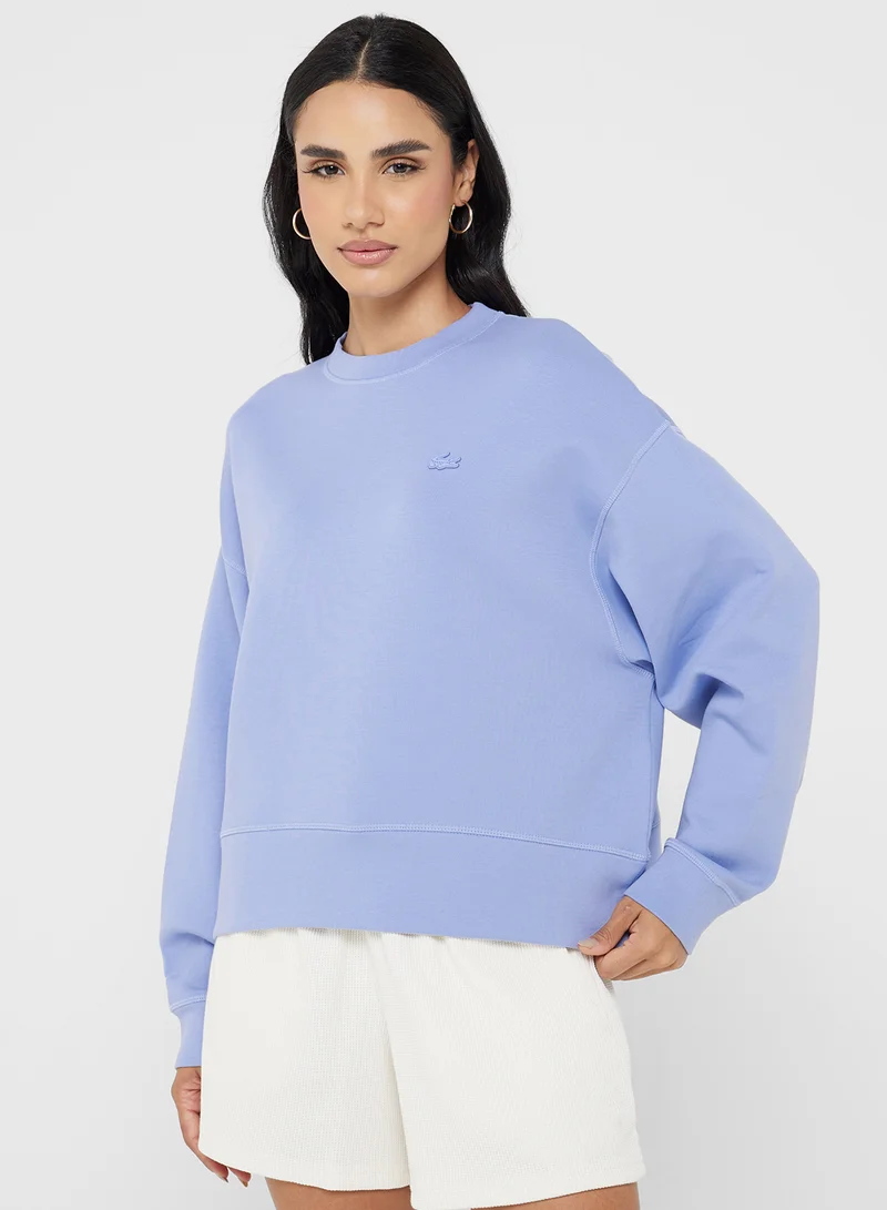 لاكوست Oversized  Crew Neck Sweatshirt