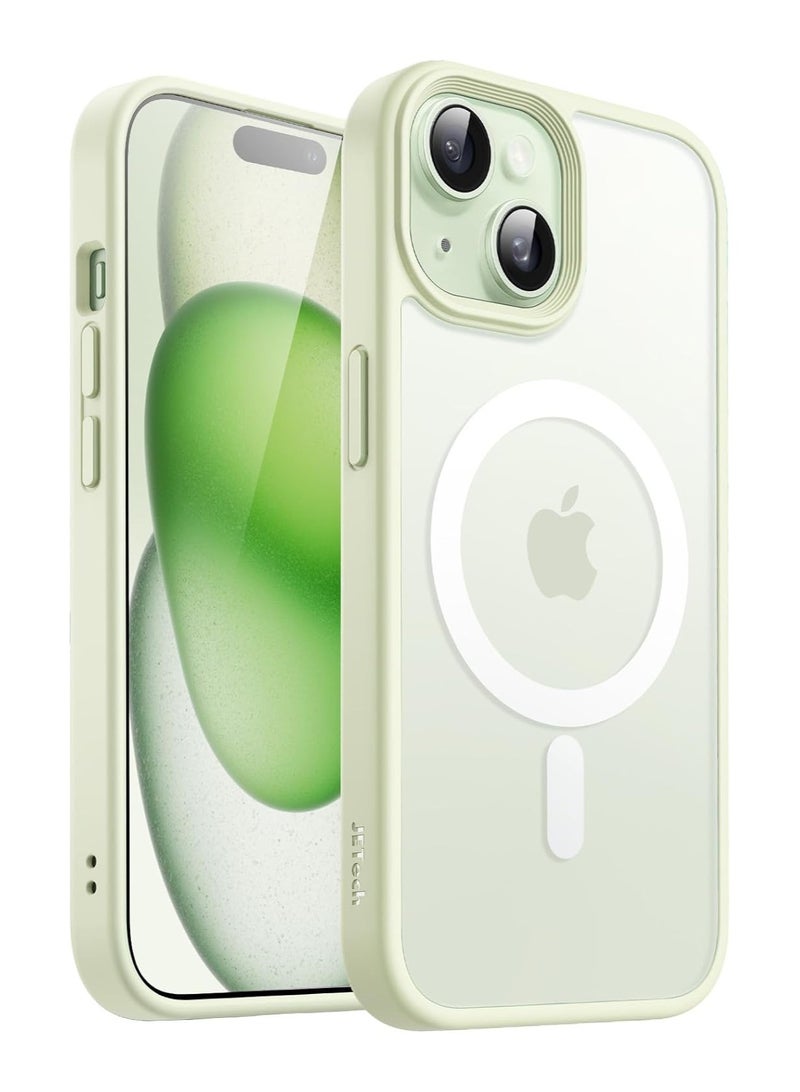 Magnetic Case for iPhone 15 6.1-Inch Compatible with MagSafe, Translucent Matte Back Slim Shockproof Phone Cover (Green) - Image 1