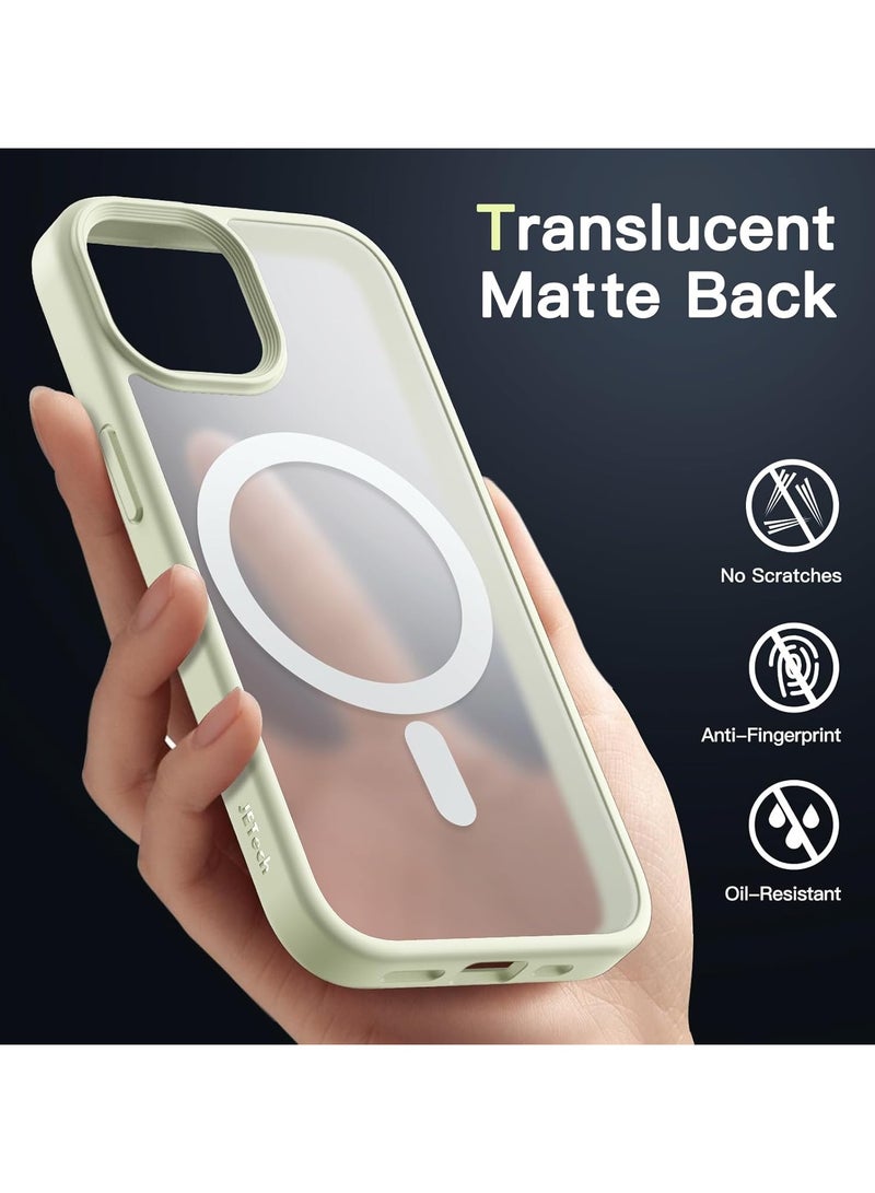 Magnetic Case for iPhone 15 6.1-Inch Compatible with MagSafe, Translucent Matte Back Slim Shockproof Phone Cover (Green) - Image 3