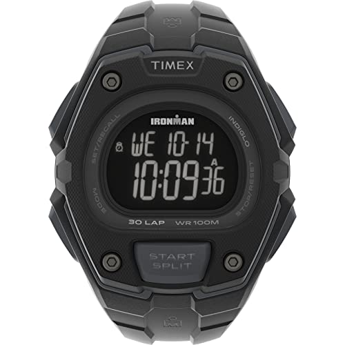 Timex Men's Ironman Triathlon Classic 30 Oversized 45mm Watch – Black Case Negative Display with Black Resin Strap - Image 5