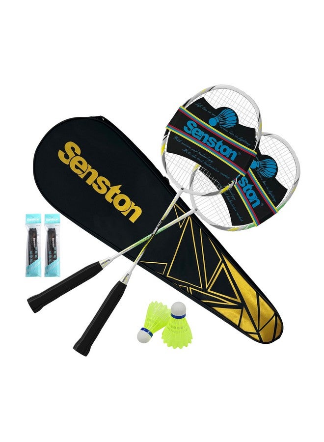 Senston 2 Pieces Badminton Set, Lightweight Graphite Shaft Badminton Racket Including Premium Badminton Bag, 2 Badminton Shuttlecock, 2 Racquet Grip - Image 1