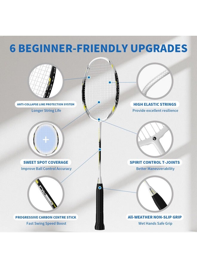 Senston 2 Pieces Badminton Set, Lightweight Graphite Shaft Badminton Racket Including Premium Badminton Bag, 2 Badminton Shuttlecock, 2 Racquet Grip - Image 3