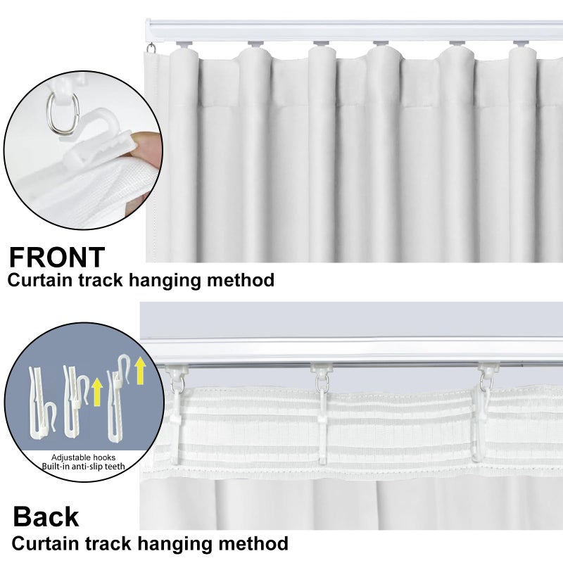 cbsroro Room Divider Blackout Curtain Track Curtains Wall Dividers Panels Screen for Living Rooms Bedroom Office Privacy Partition Separation, W100 Ã— L96 Inch,1 Panel, White - Image 5