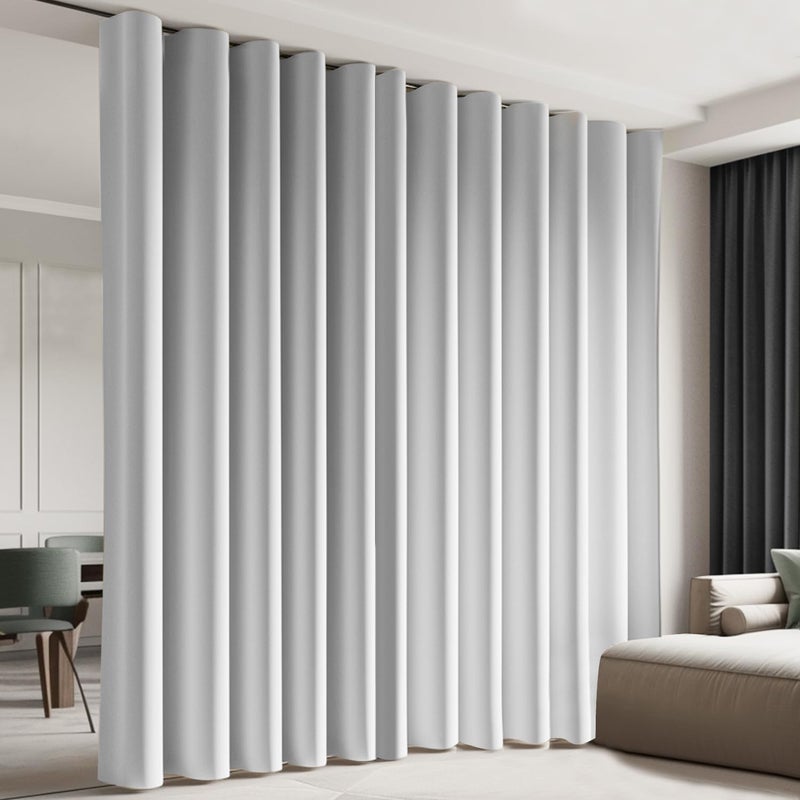 cbsroro Room Divider Blackout Curtain Track Curtains Wall Dividers Panels Screen for Living Rooms Bedroom Office Privacy Partition Separation, W100 Ã— L96 Inch,1 Panel, White - Image 1
