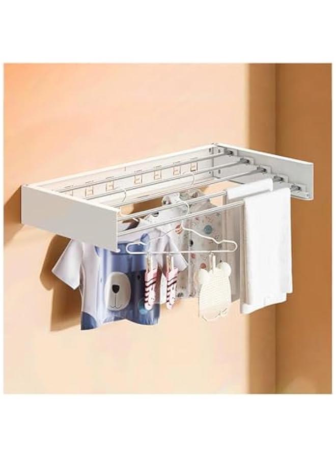 هوكور Portalov 31.5 inches Wall Mounted Clothes Drying Rack,Foldable Wall Mount Laundry Drying Rack with 5 Rods,Drying Rack Clothing Collapsible, Towel Drying Rack with Wall Template - Image 1