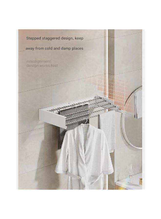 هوكور Portalov 31.5 inches Wall Mounted Clothes Drying Rack,Foldable Wall Mount Laundry Drying Rack with 5 Rods,Drying Rack Clothing Collapsible, Towel Drying Rack with Wall Template - Image 5
