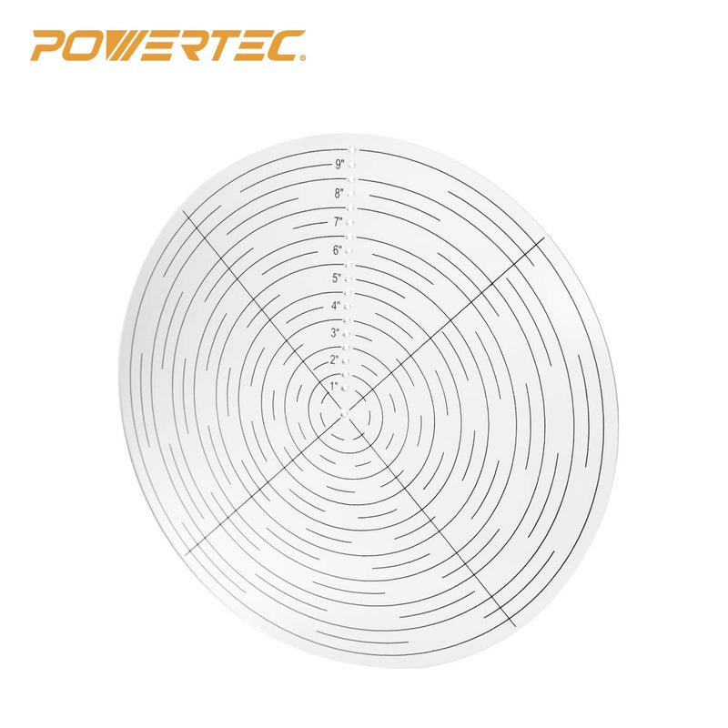 POWERTEC 10" Round Center Finder Tool Compass Acrylic for Irregular Shapes, Drawing Circles on Wood, Poster Board, Plastic, Measuring Tools for Wood Lathe, Woodworking, Carpenter (71421) - Image 2