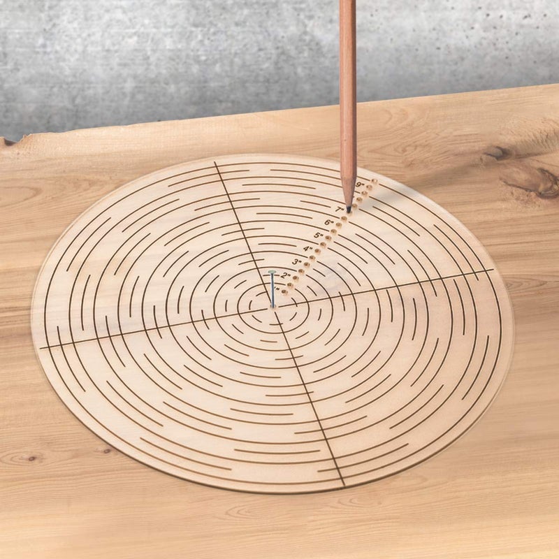 POWERTEC 10" Round Center Finder Tool Compass Acrylic for Irregular Shapes, Drawing Circles on Wood, Poster Board, Plastic, Measuring Tools for Wood Lathe, Woodworking, Carpenter (71421) - Image 4