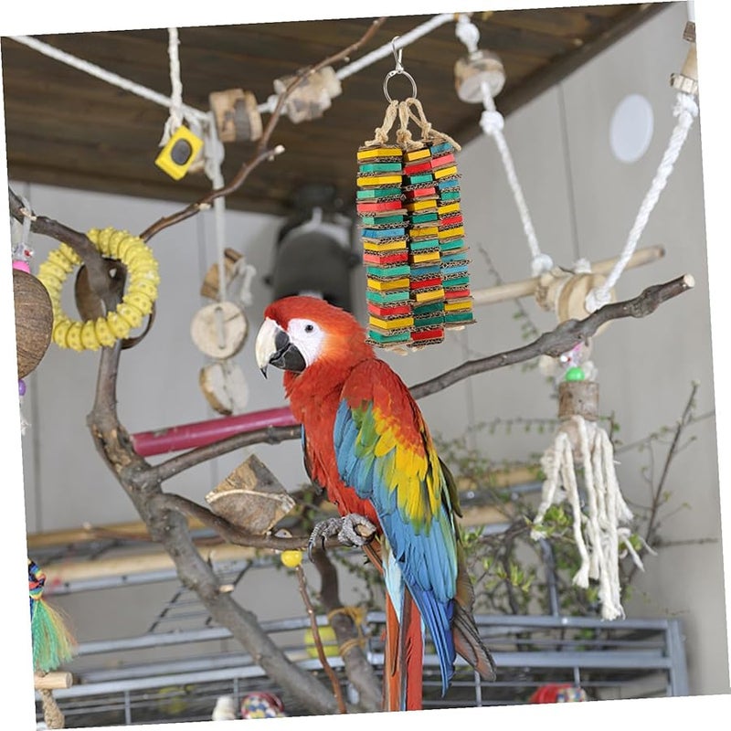 Natural Wood Bird Chewing Toys for Parrots Macaws Cockatoos Cage Safe Beak Exercise - Image 4