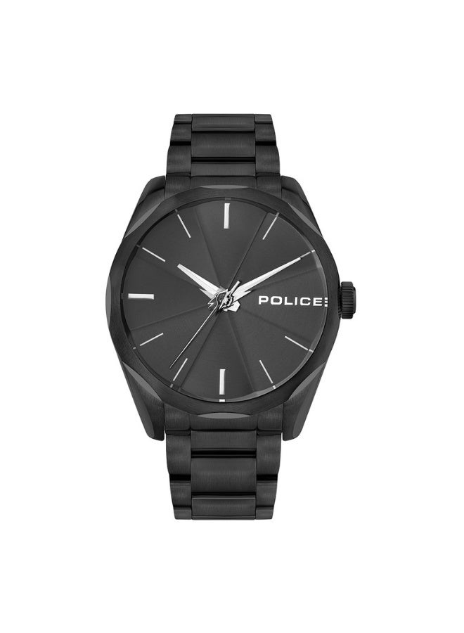 POLICE Men Raglan Black Dial Black Stainless Steel Bracelet Analog Watch for Men - 44mm - Image 1