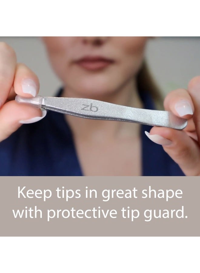 Zizzili Basics Tweezers - Surgical Grade Stainless Steel - Slant Tip for Expert Eyebrow Shaping and Facial Hair Removal - with Bonus Protective Pouch - Best Tweezer for Men and Women - Image 5