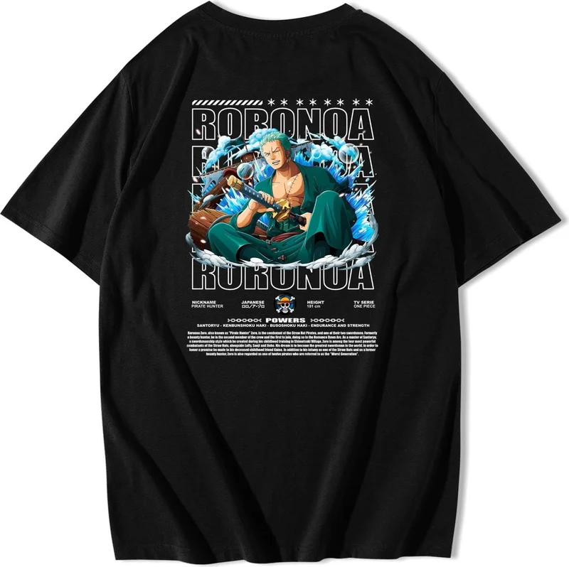 بي ار زد كولكشن Unisex Oversize Roronoa Zoro T-Shirt