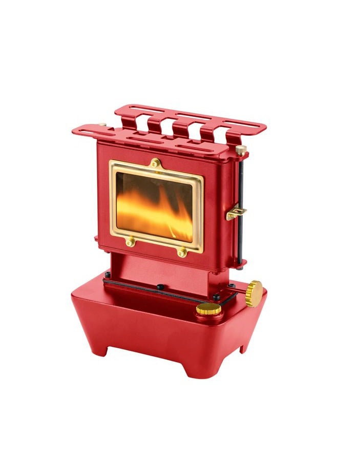 SENQI Camping Oil Lantern，Oil Lamp with Cooker Stove，Fuel Lamp for Outdoor，Portable Oil Lamp，Portable and Convenient for Heating and Cooking (Red) - Image 1