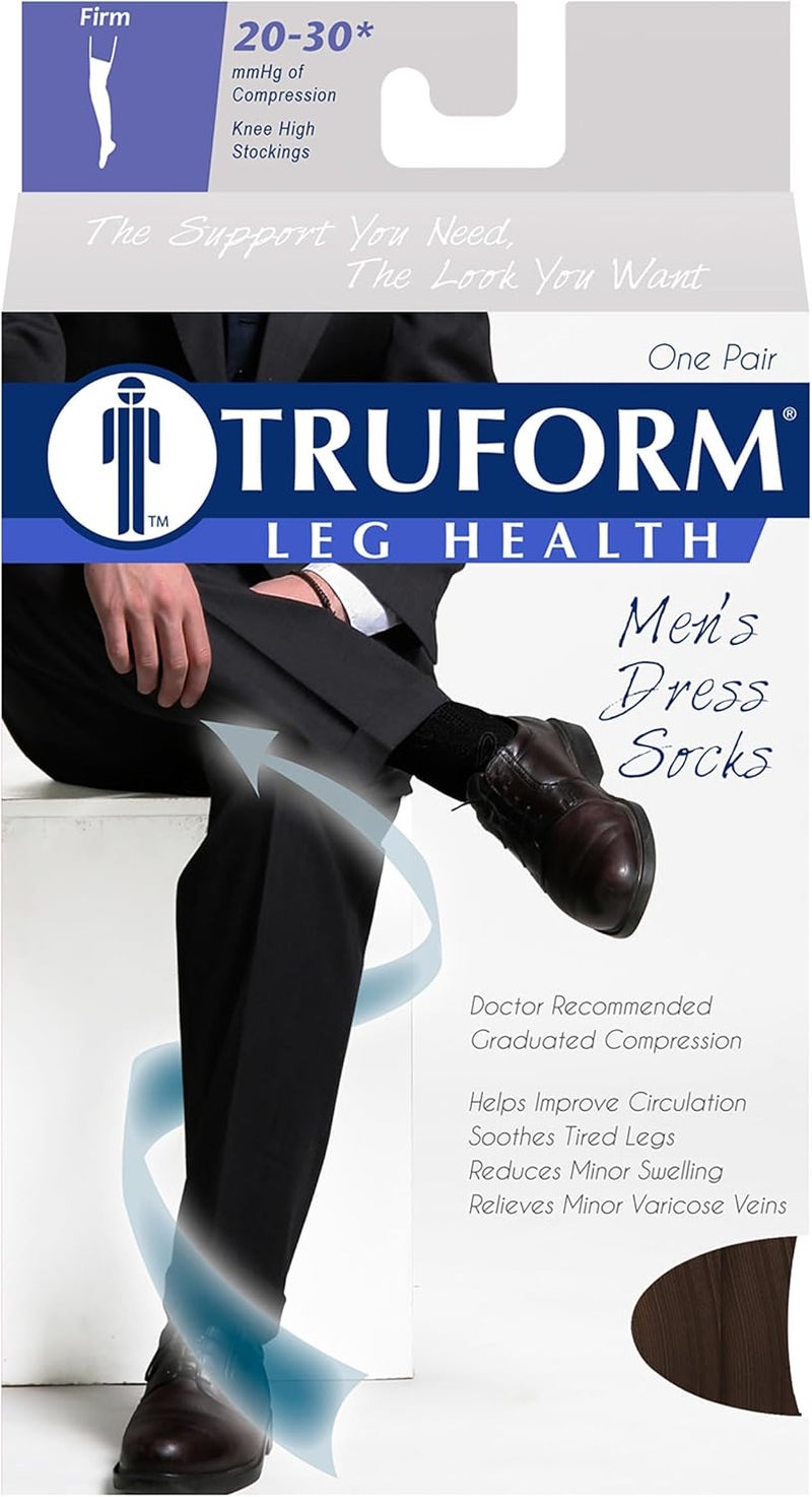 Truform جوارب ضغط للرجال من Truform، 20-30 مم زئبقي، عالية الركبة، بني، صغير - Image 5