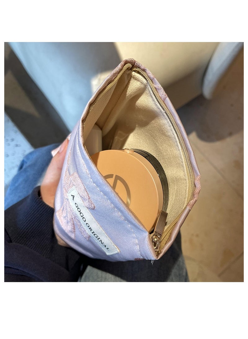 iMESA Make Up Bag, Small Cosmetic Bag with Love Pattern, Portable Skincare Pouch Bag,  Zipper Toiletry Organizer Storage Pouch for Travel, Women - Image 3