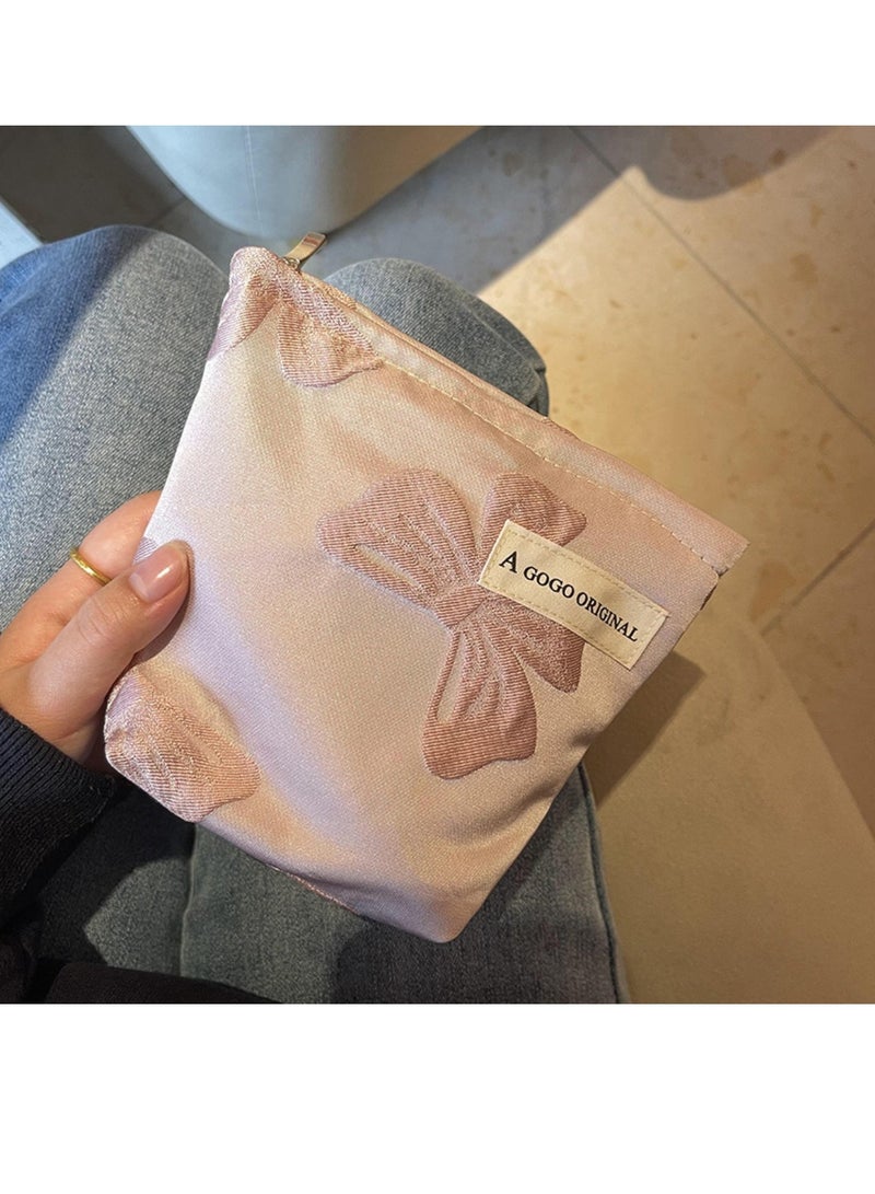 iMESA Make Up Bag, Small Cosmetic Bag with Love Pattern, Portable Skincare Pouch Bag,  Zipper Toiletry Organizer Storage Pouch for Travel, Women - Image 4