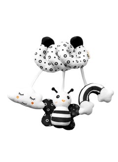 Generic Baby crib hanging around the bed toy baby stroller black and white animal with bell bed bell doll ready for sale  - Image 1