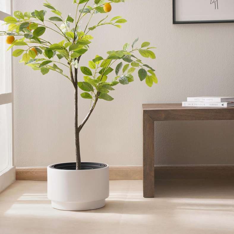 Pan Home وعاء زهور أبيض لتزيين المنزل