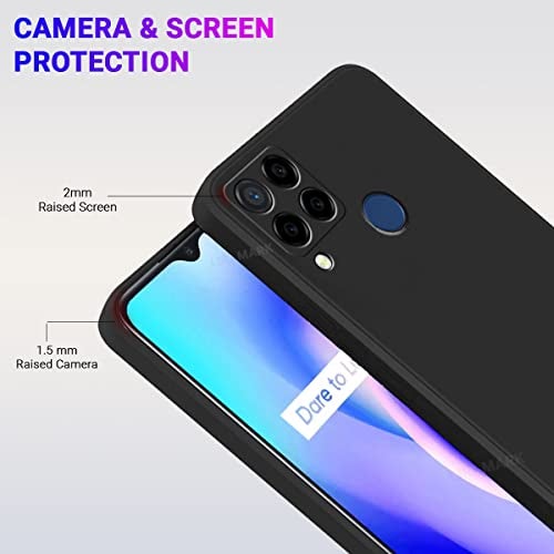 LIRAMARK Silicone Soft Back Cover Case for Realme C15 (Black) - Image 2