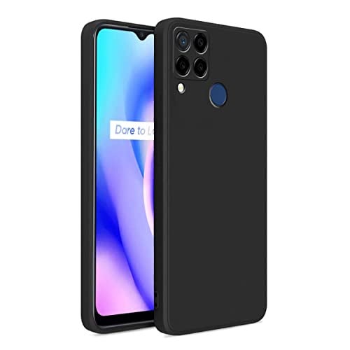 LIRAMARK Silicone Soft Back Cover Case for Realme C15 (Black) - Image 1