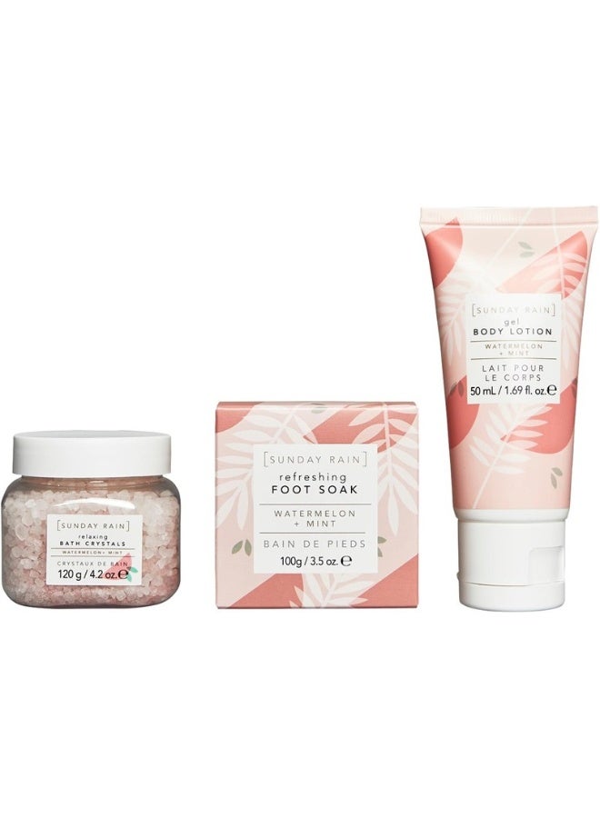 Sunday Rain Relax + Unwind Gift Set Watermelon + Mint [3 pieces Set] - Image 2
