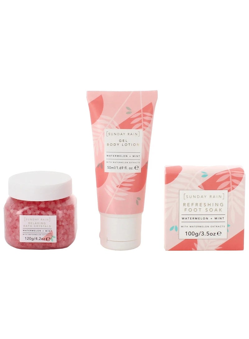 Sunday Rain Relax + Unwind Gift Set Watermelon + Mint [3 pieces Set] - Image 4
