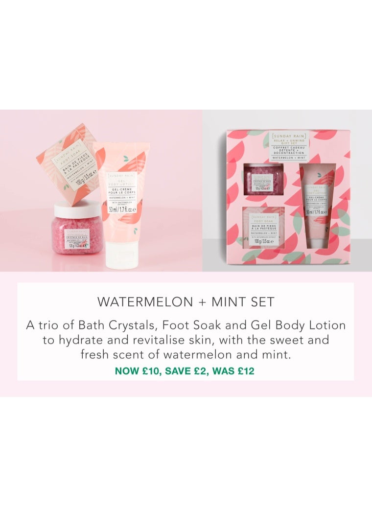 Sunday Rain Relax + Unwind Gift Set Watermelon + Mint [3 pieces Set] - Image 5
