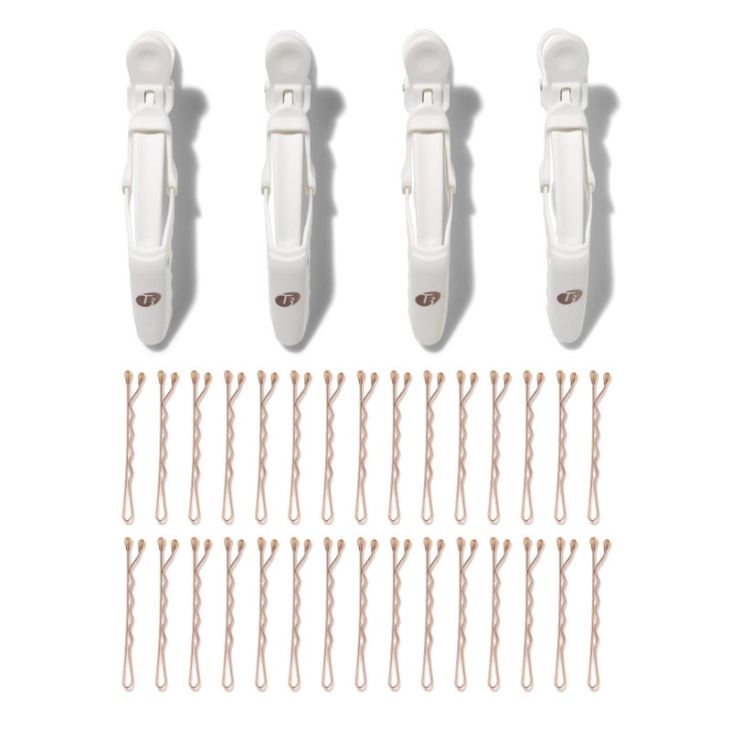 T3 Clip Kit with 4 Alligator Clips and 30 Rose Gold Bobby Pins | Section Hair for Easier Blow Drying and Styling for All Hair Lenths - Image 1